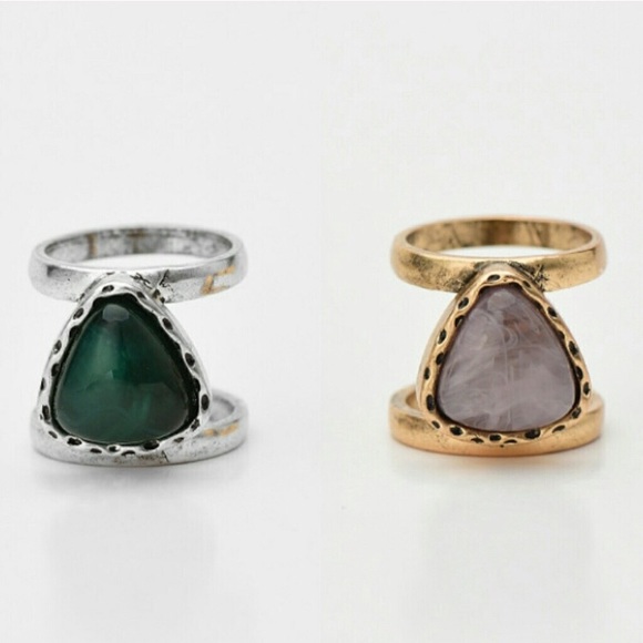 Jewelry - 💋🎉HP🎉LAST ONE! Stone midi ring silver /emerald